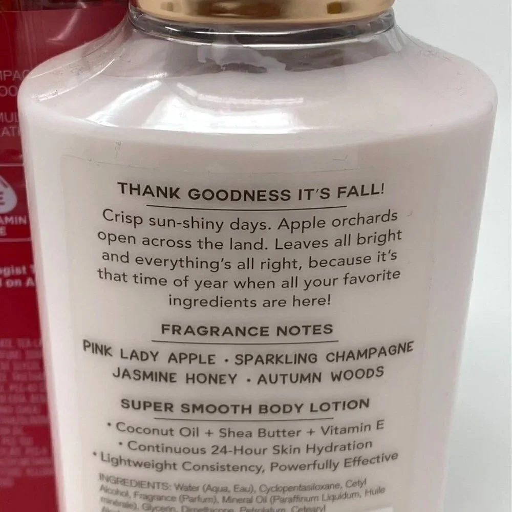 Bath & Body Works Champagne Apple Honey Body Lotion 8 oz/ Shower Gel 10 oz